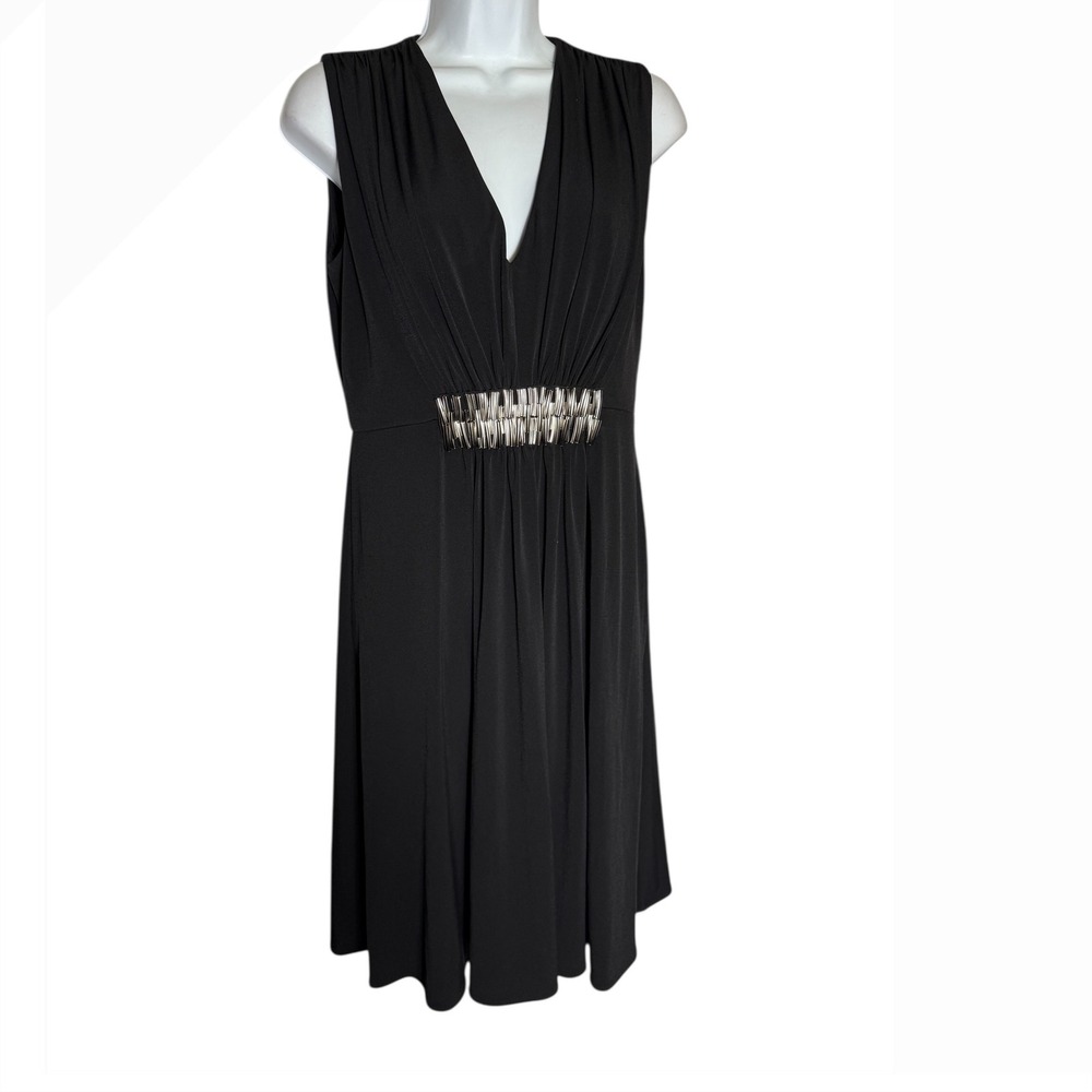 NWT Calvin Klein Dress Size 6 Black Sleeveless Silver‎ Embellishment 🖤🖤🖤